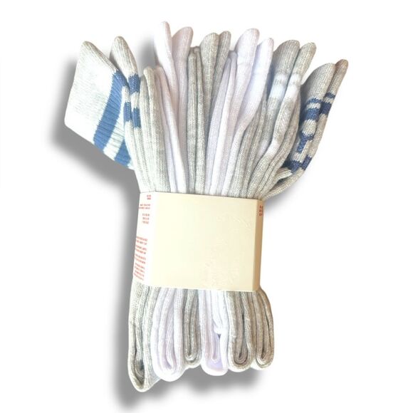 Lucky Brand Men's Casual Logo Crew Socks 6 Pack (4 Grey ,2 White) NWT - Picture 2 of 9